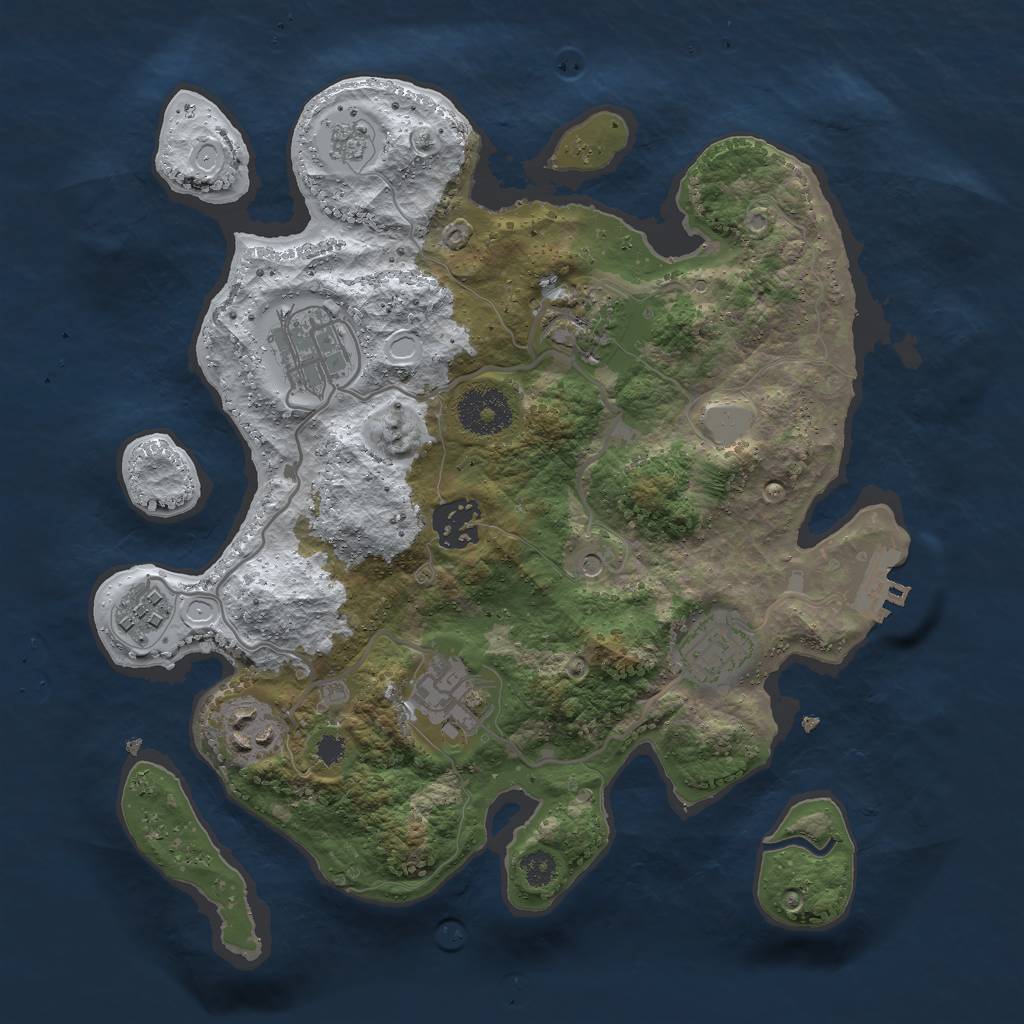 Rust Map: Procedural Map, Size: 3000, Seed: 1934895635, 15 Monuments