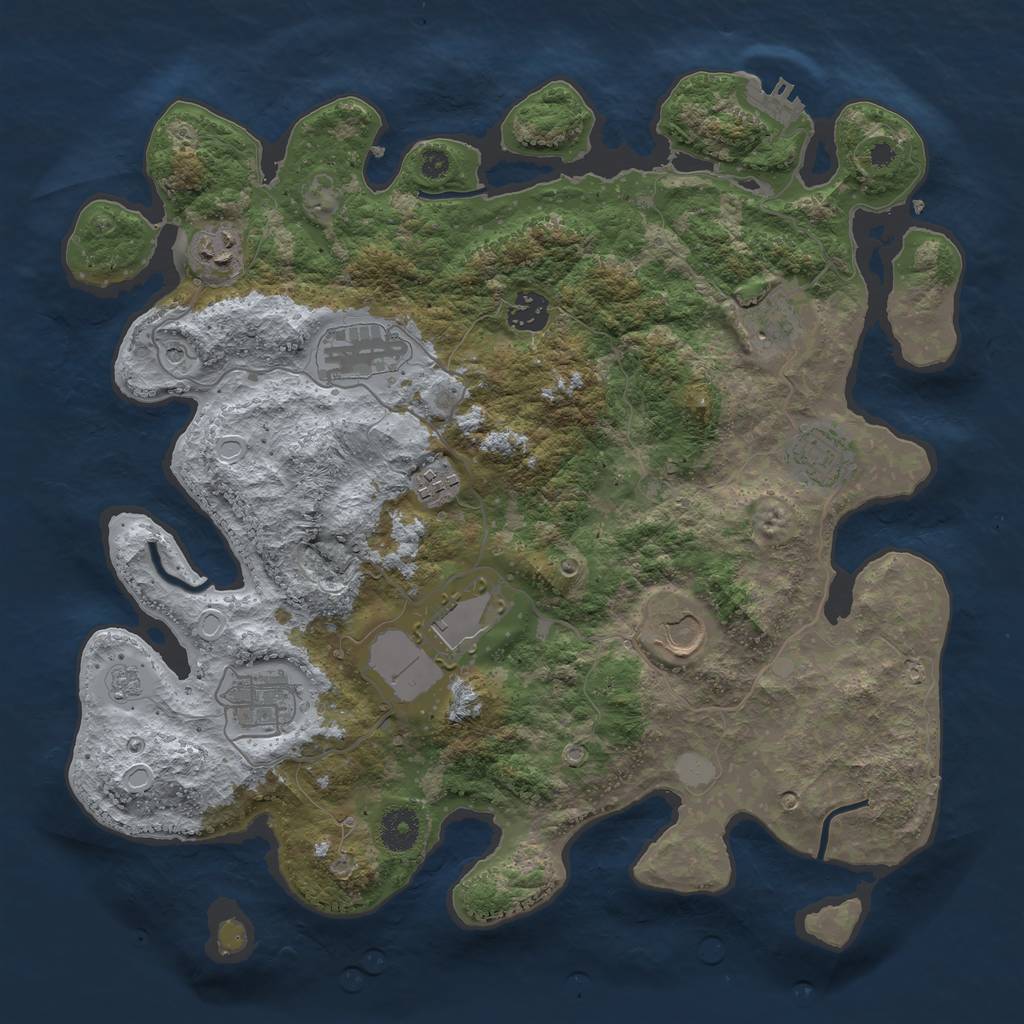 Rust Map: Procedural Map, Size: 3700, Seed: 823699517, 17 Monuments