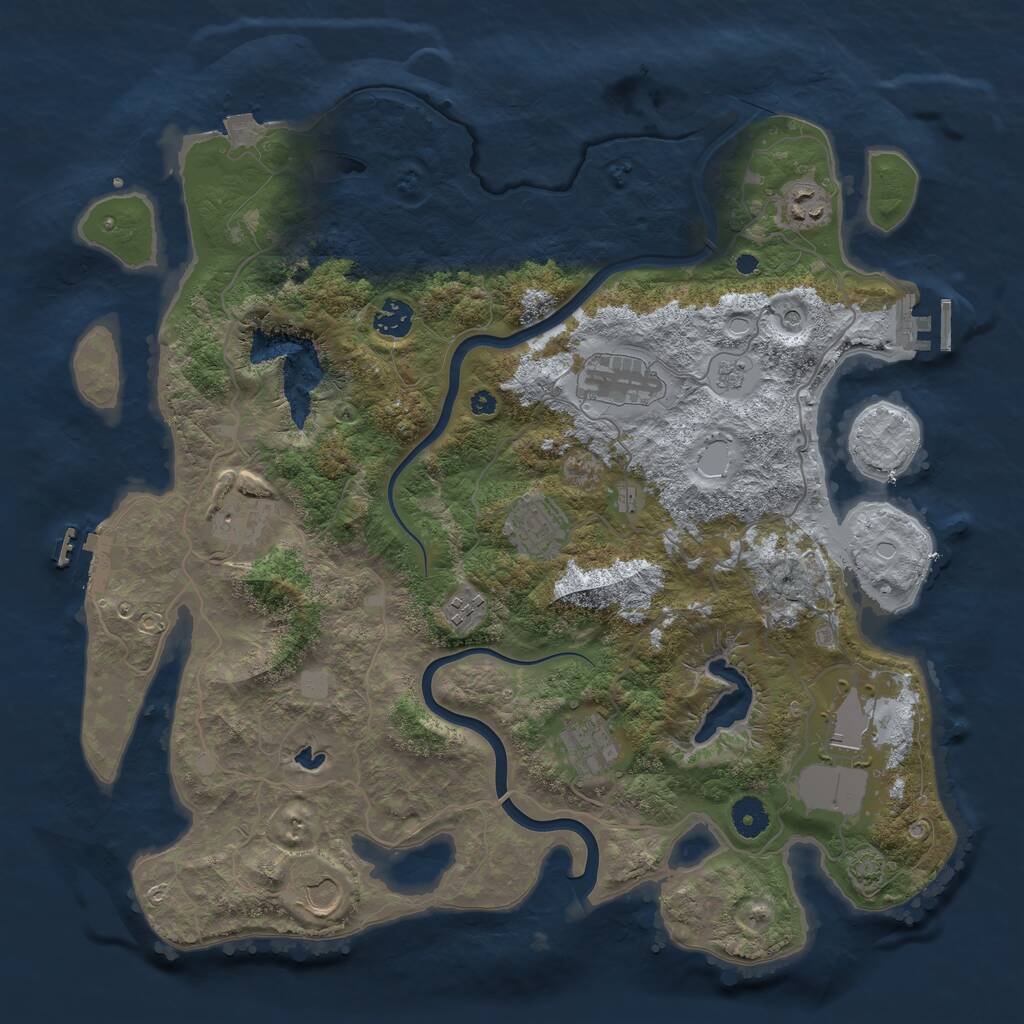 Rust Map: Procedural Map, Size: 4000, Seed: 1204447439, 15 Monuments