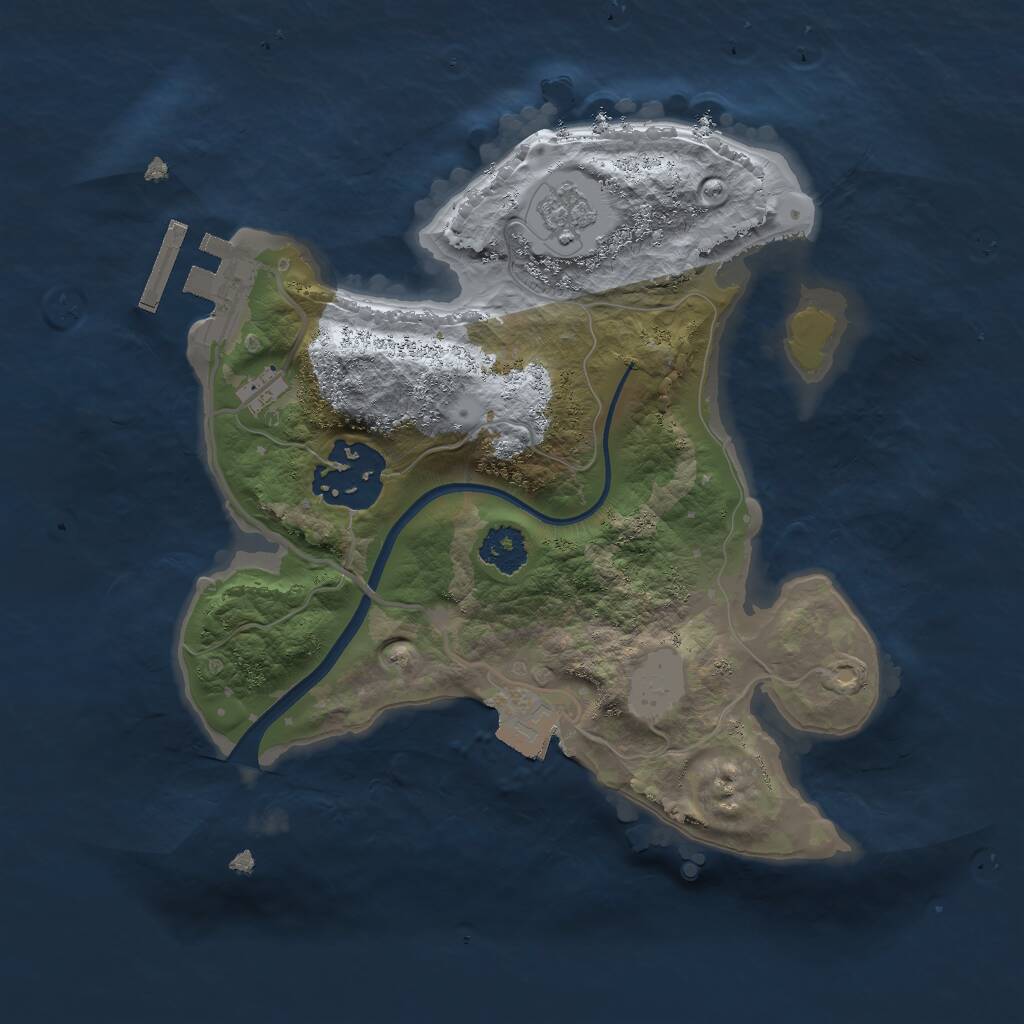 Rust Map: Procedural Map, Size: 2200, Seed: 948807996, 4 Monuments