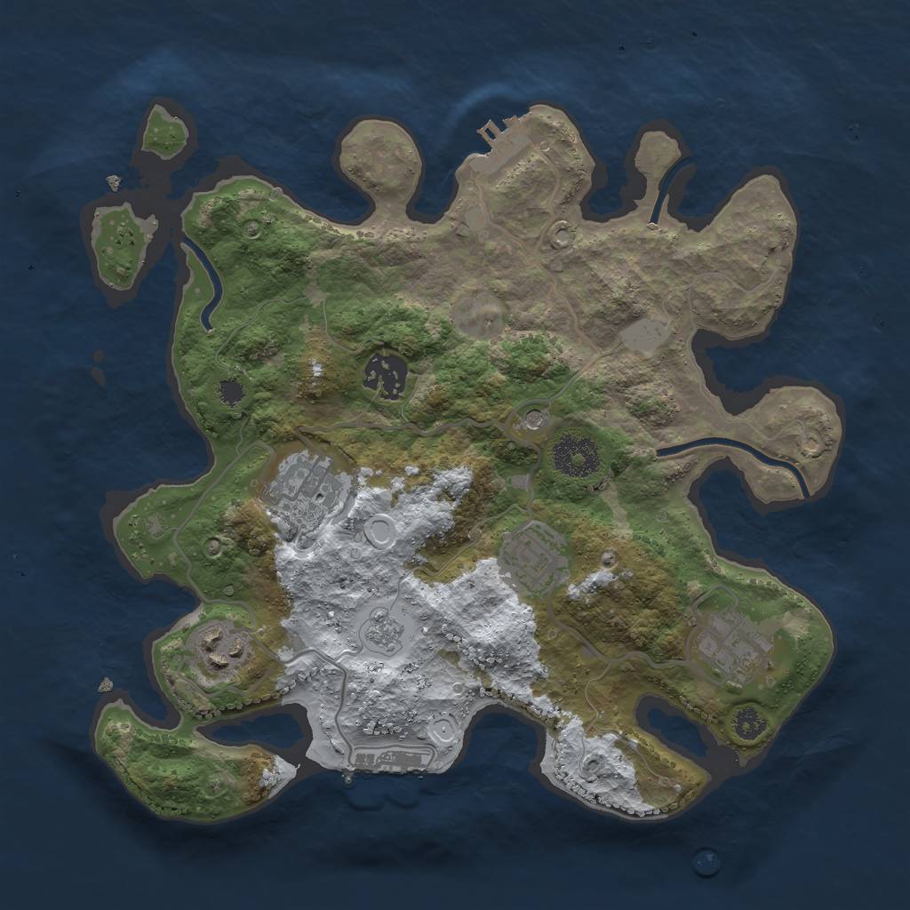 Rust Map: Procedural Map, Size: 3000, Seed: 1134251, 14 Monuments