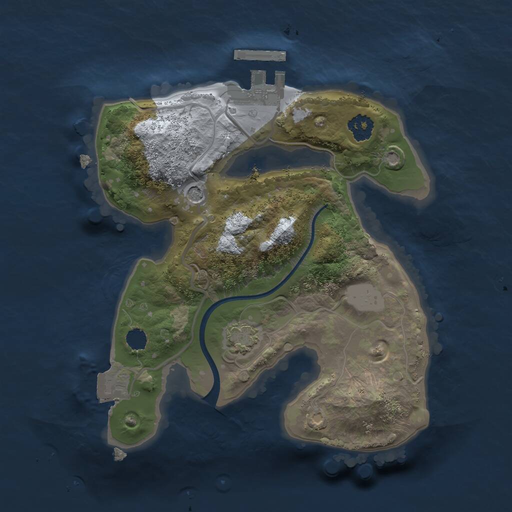 Rust Map: Procedural Map, Size: 2000, Seed: 123356, 4 Monuments