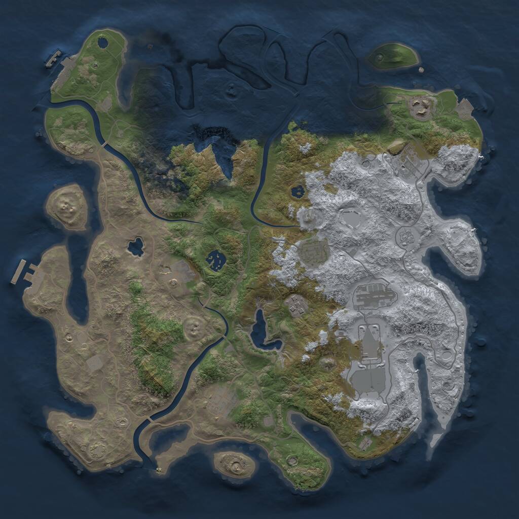Rust Map: Procedural Map, Size: 4000, Seed: 1472310048, 15 Monuments