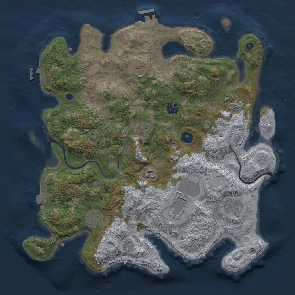 Rust Map: Procedural Map, Size: 3750, Seed: 1321343423, 15 Monuments