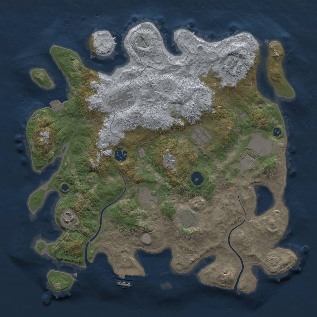 Rust Map: Procedural Map, Size: 3700, Seed: 1764193794, 13 Monuments