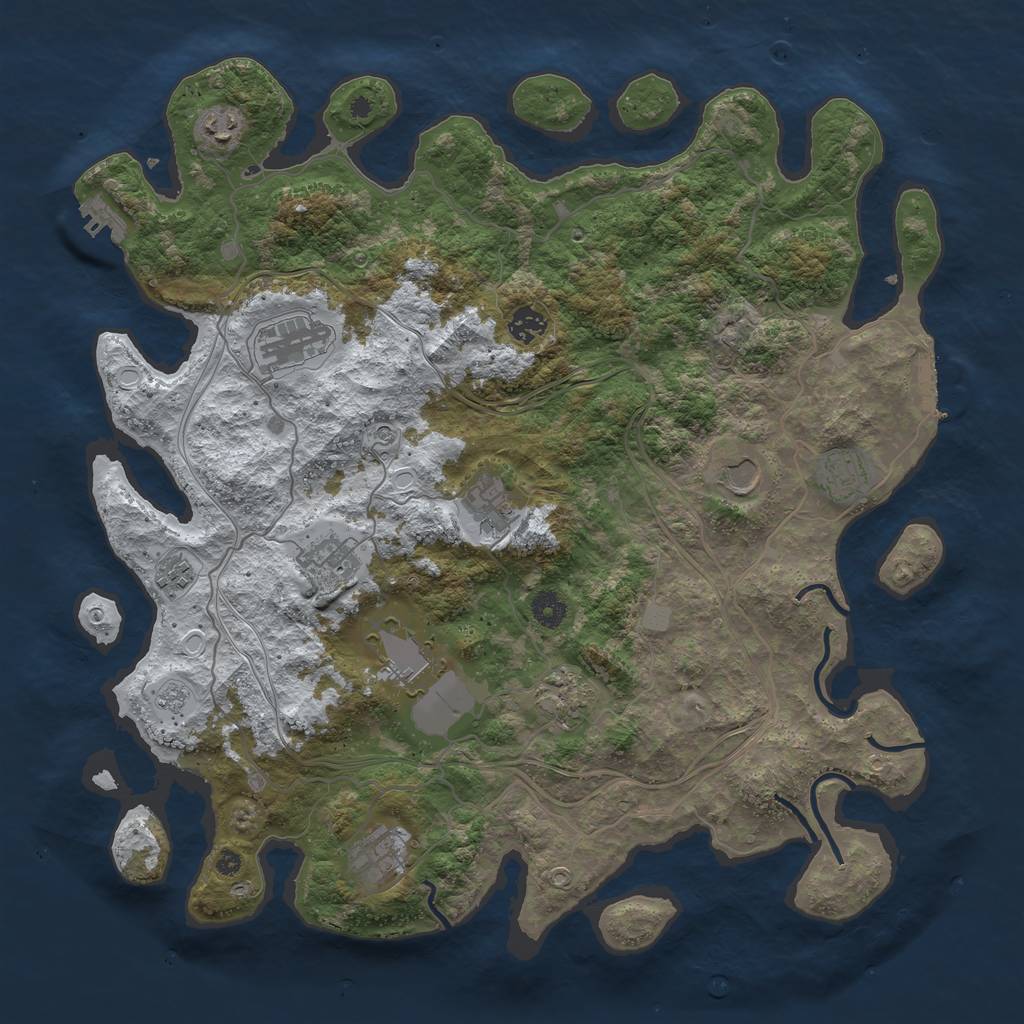 Rust Map: Procedural Map, Size: 4250, Seed: 499420603, 20 Monuments