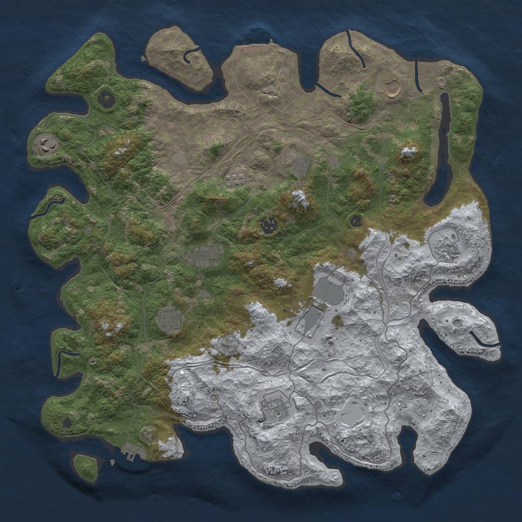 Rust Map: Procedural Map, Size: 4500, Seed: 132467651, 19 Monuments