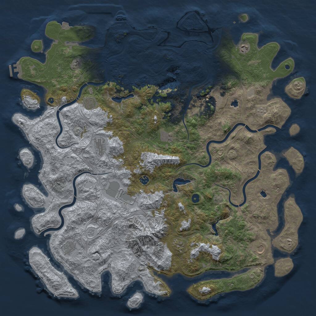 Rust Map: Procedural Map, Size: 5500, Seed: 132323907, 17 Monuments