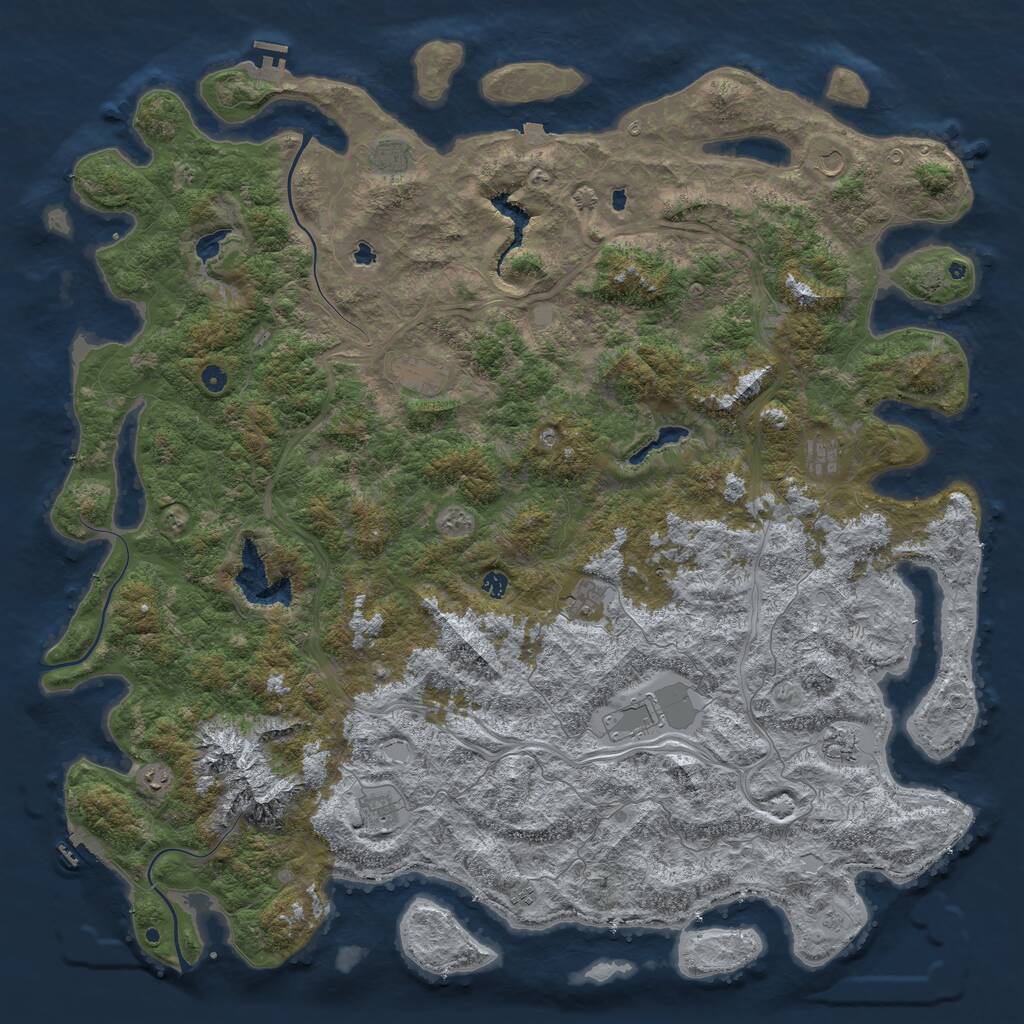 Rust Map: Procedural Map, Size: 6000, Seed: 1397183929, 17 Monuments