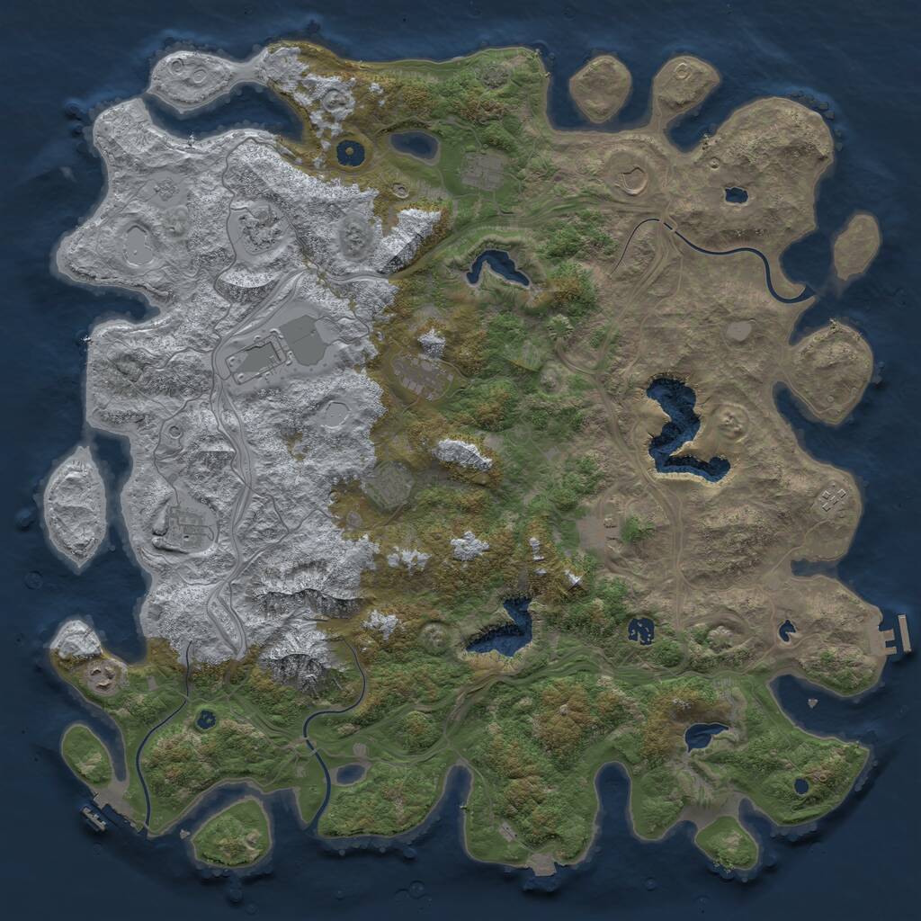 Rust Map: Procedural Map, Size: 5000, Seed: 936184620, 17 Monuments