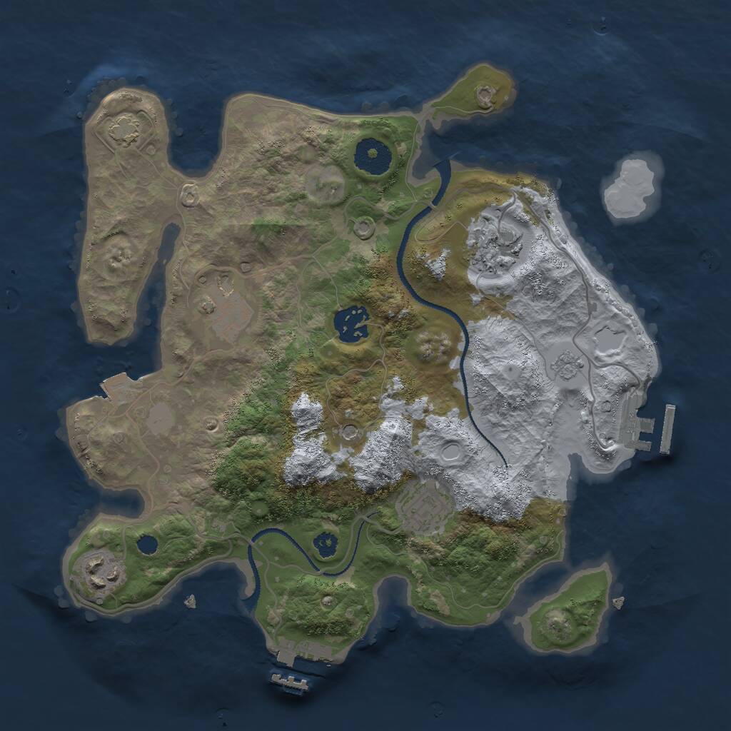 Rust Map: Procedural Map, Size: 3000, Seed: 173495480, 11 Monuments