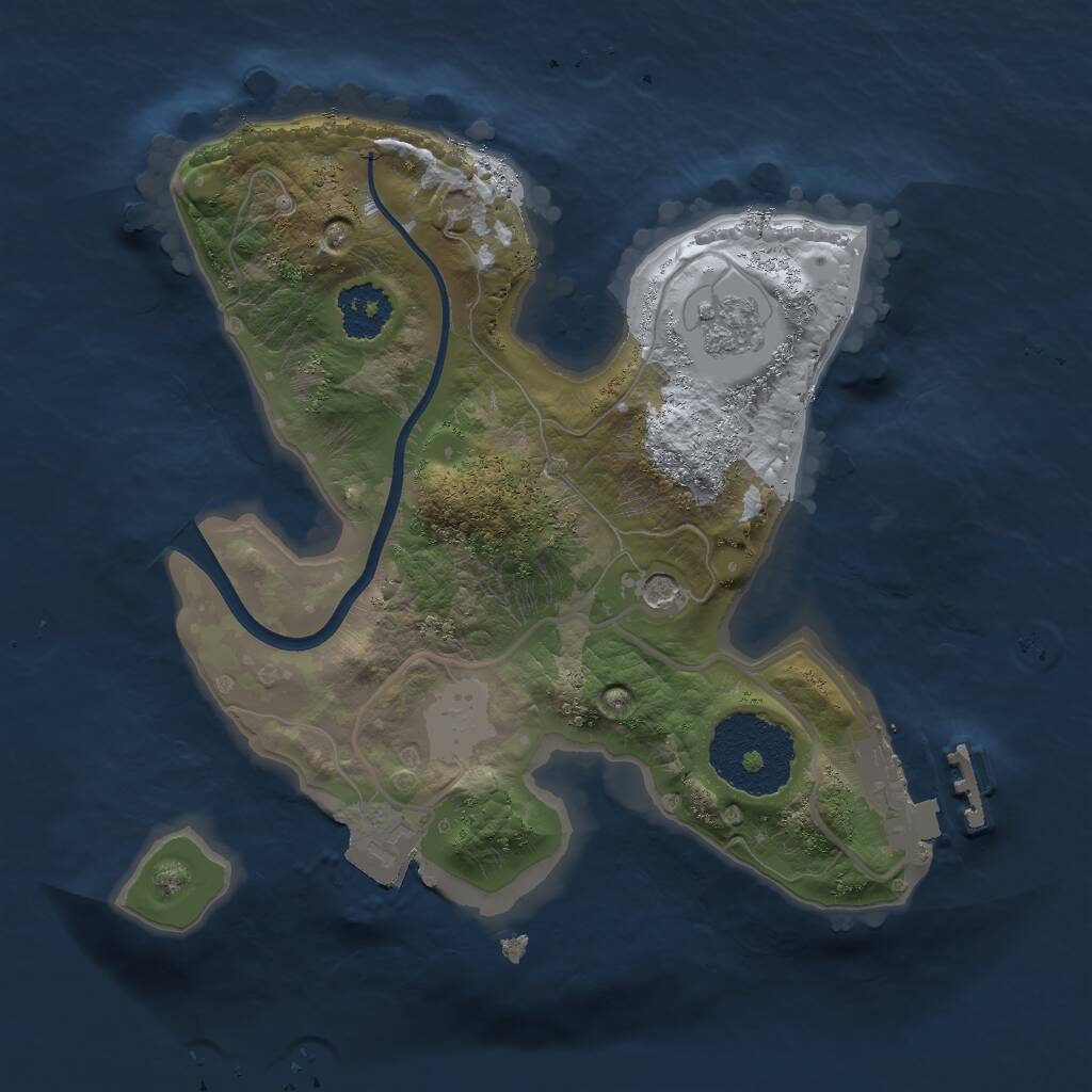 Rust Map: Procedural Map, Size: 2000, Seed: 43168065, 4 Monuments