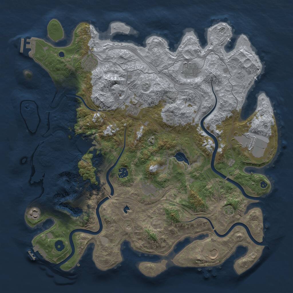 Rust Map: Procedural Map, Size: 4250, Seed: 1080757870, 16 Monuments