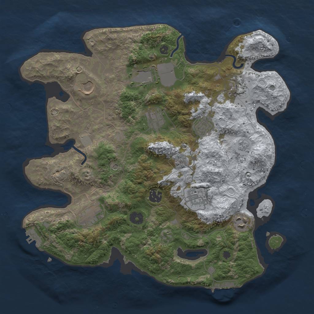 Rust Map: Procedural Map, Size: 3500, Seed: 914661898, 19 Monuments