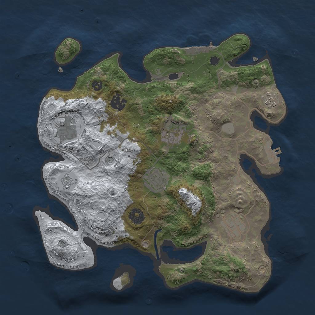 Rust Map: Procedural Map, Size: 3000, Seed: 1932595, 15 Monuments