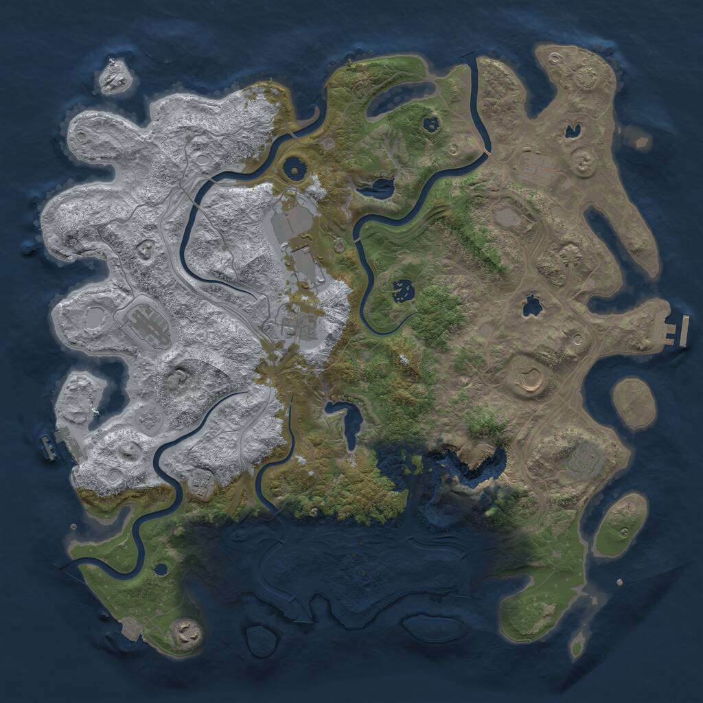 Rust Map: Procedural Map, Size: 4500, Seed: 1257487738, 15 Monuments