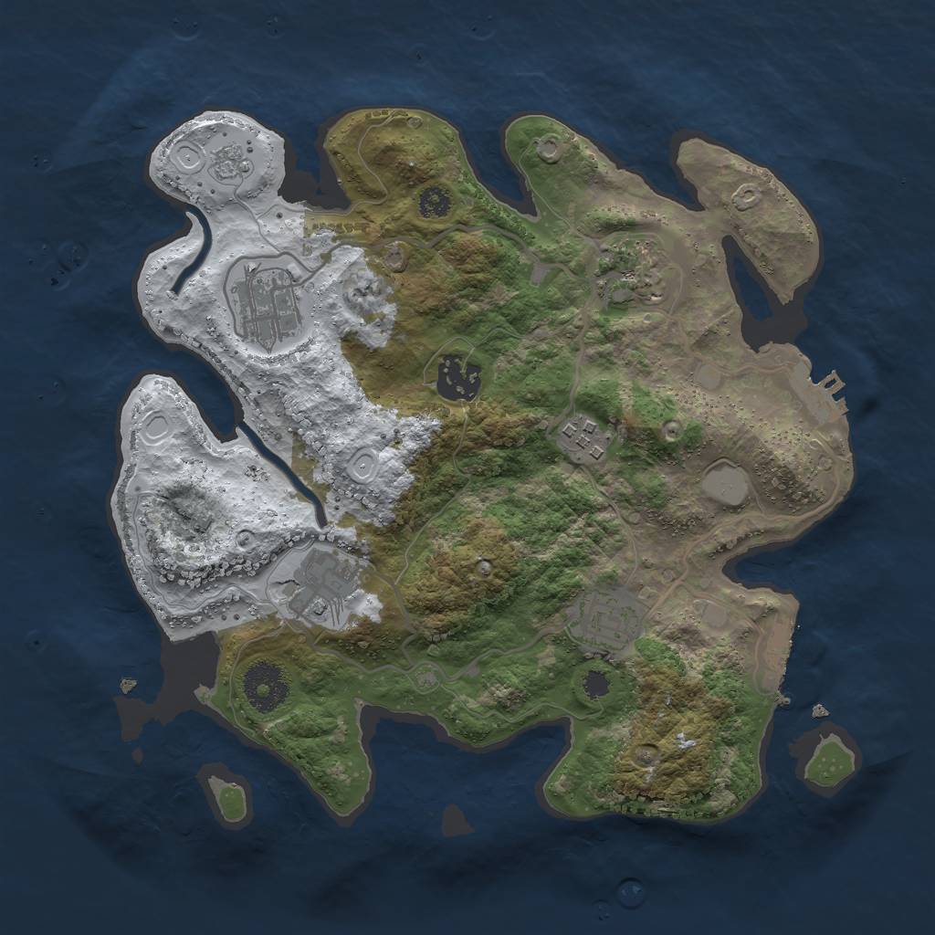 Rust Map: Procedural Map, Size: 3000, Seed: 457345135, 14 Monuments