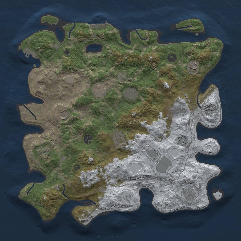 Rust Map: Procedural Map, Size: 4000, Seed: 1848196448, 20 Monuments