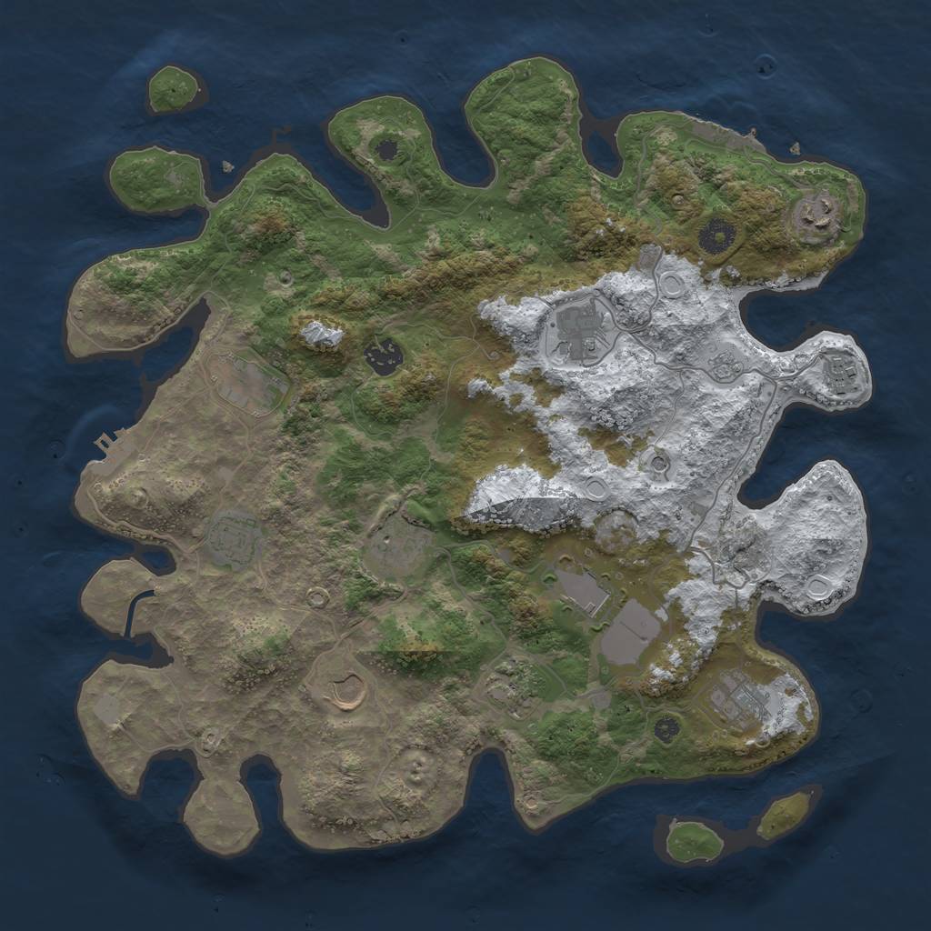 Rust Map: Procedural Map, Size: 3850, Seed: 1592416628, 20 Monuments