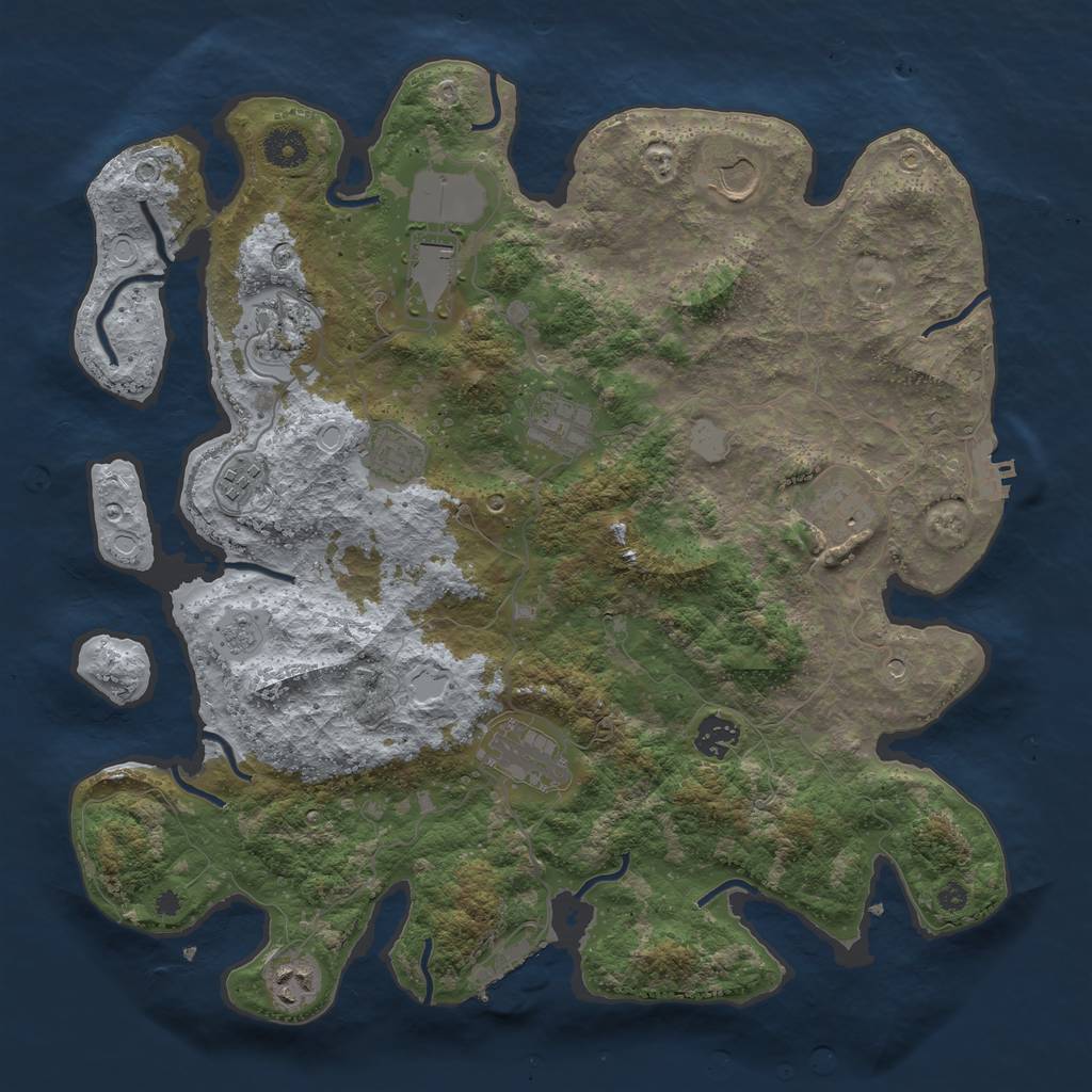 Rust Map: Procedural Map, Size: 3850, Seed: 1634813440, 19 Monuments