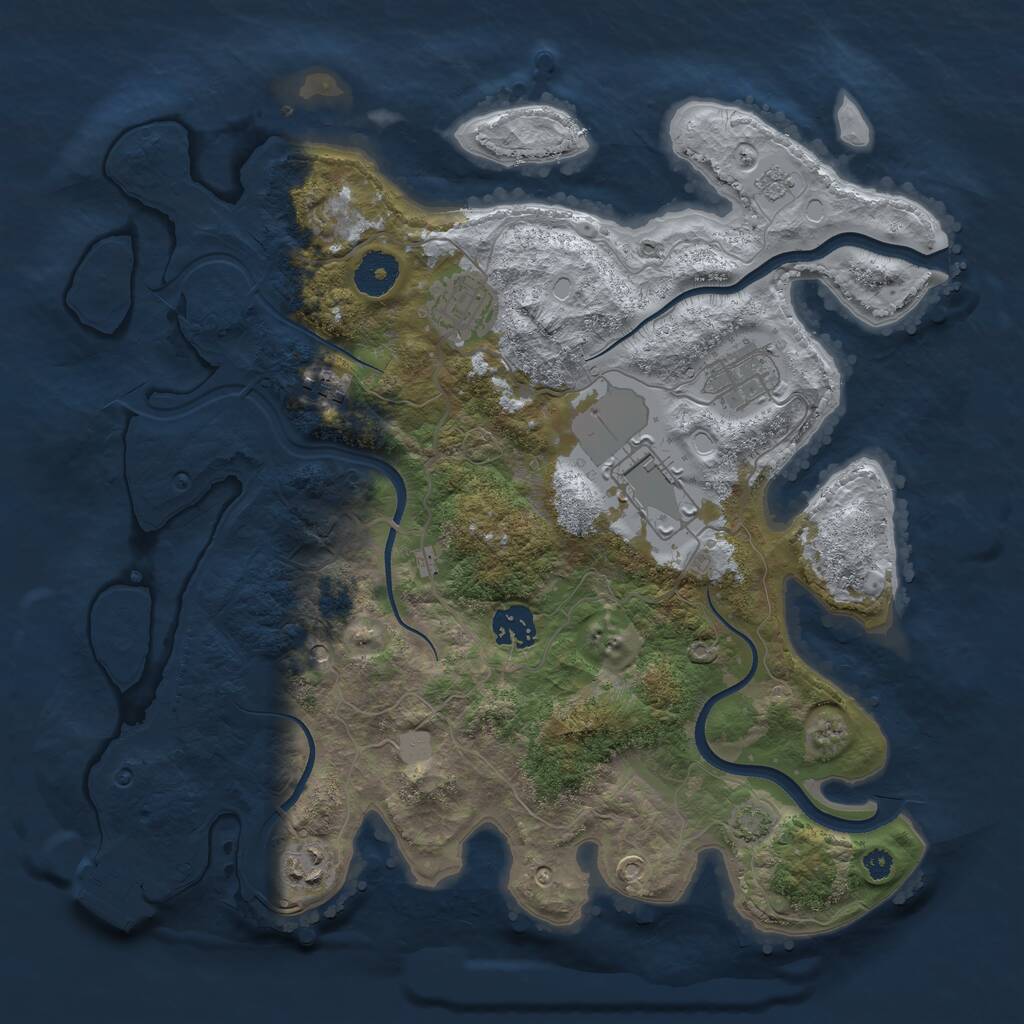 Rust Map: Procedural Map, Size: 3500, Seed: 130622, 11 Monuments