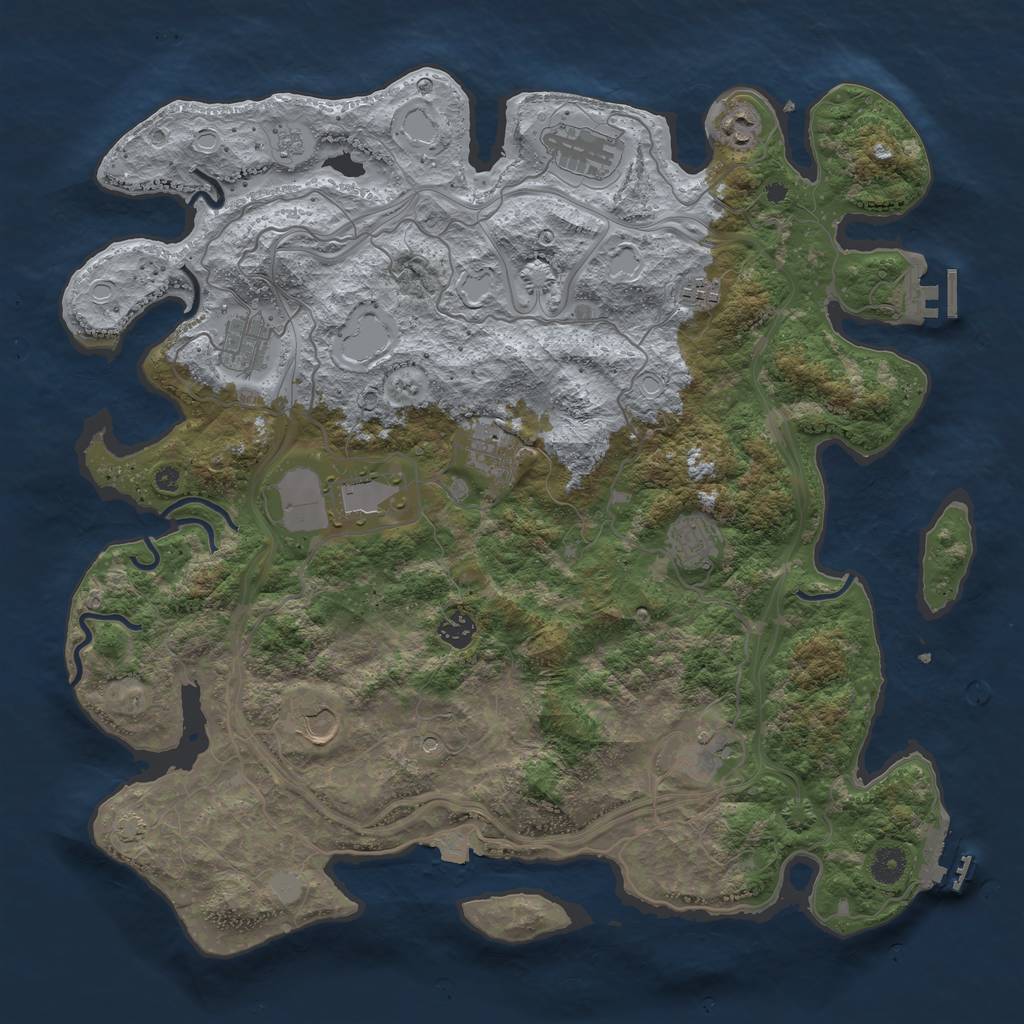 Rust Map: Procedural Map, Size: 4250, Seed: 1450428640, 18 Monuments