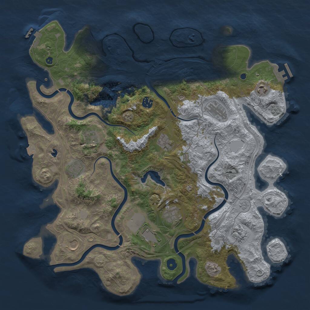 Rust Map: Procedural Map, Size: 4259, Seed: 4000000, 17 Monuments