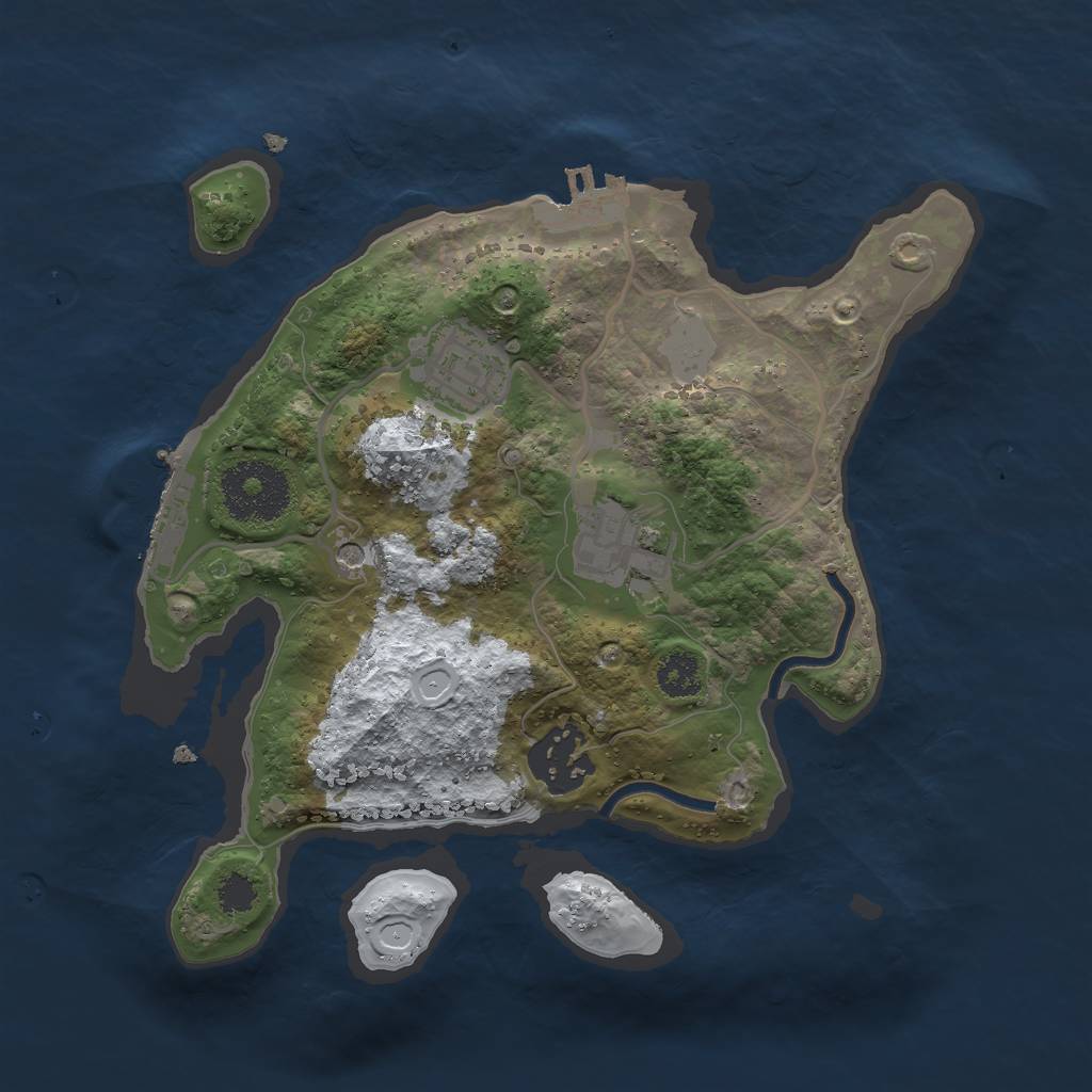 Rust Map: Procedural Map, Size: 2500, Seed: 50004, 11 Monuments