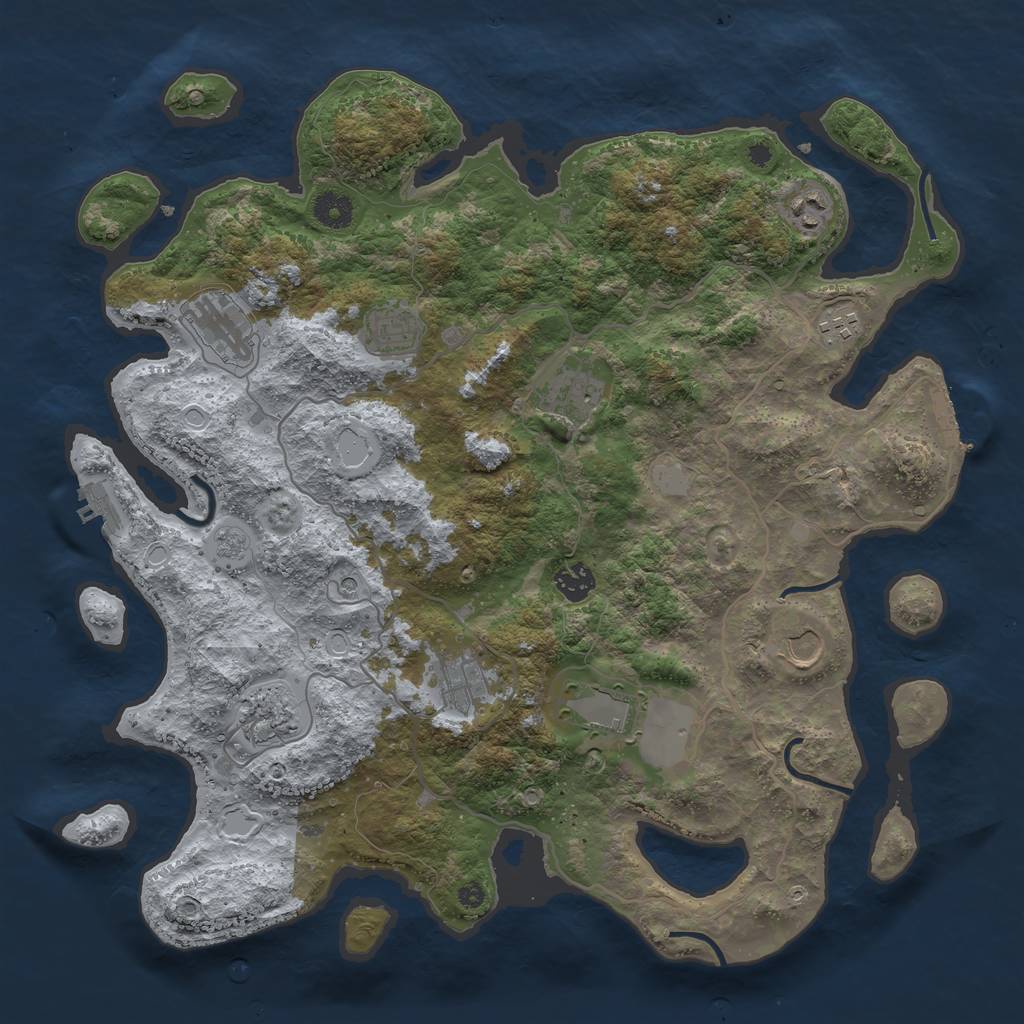 Rust Map: Procedural Map, Size: 4000, Seed: 548128252, 19 Monuments