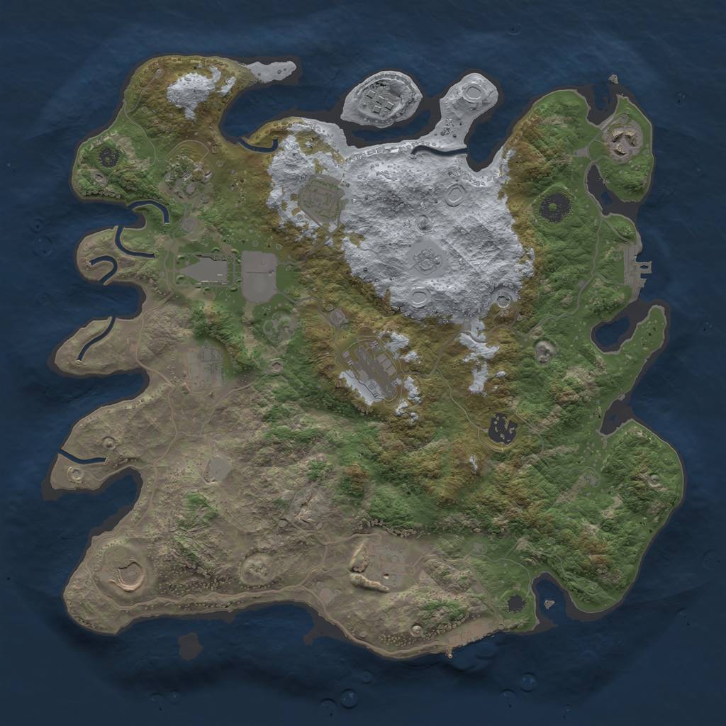 Rust Map: Procedural Map, Size: 3700, Seed: 186563656, 17 Monuments