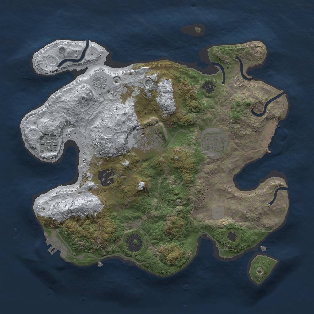 Rust Map: Procedural Map, Size: 2750, Seed: 50214, 12 Monuments