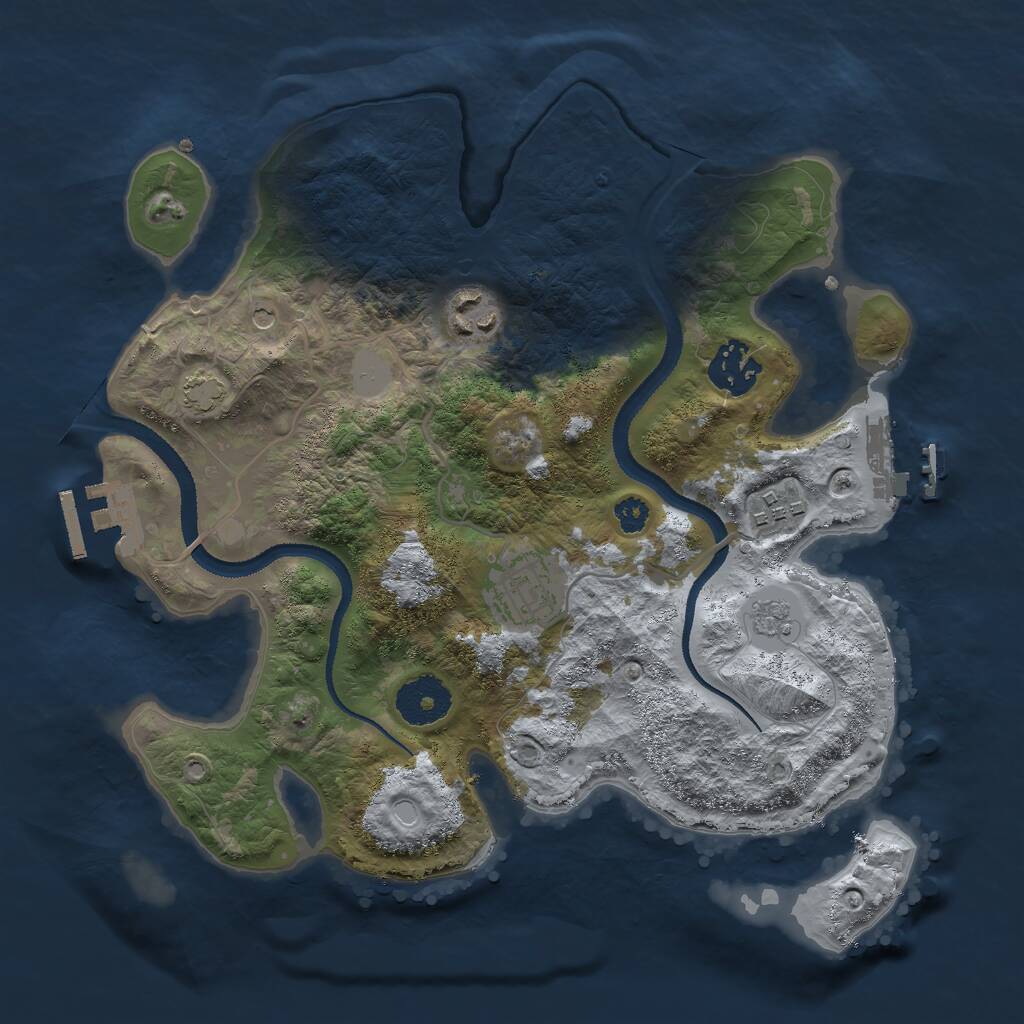 Rust Map: Procedural Map, Size: 3000, Seed: 729589478, 10 Monuments