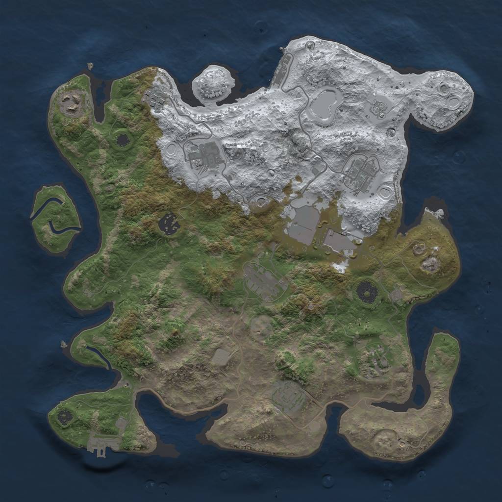 Rust Map: Procedural Map, Size: 3550, Seed: 826924869, 18 Monuments