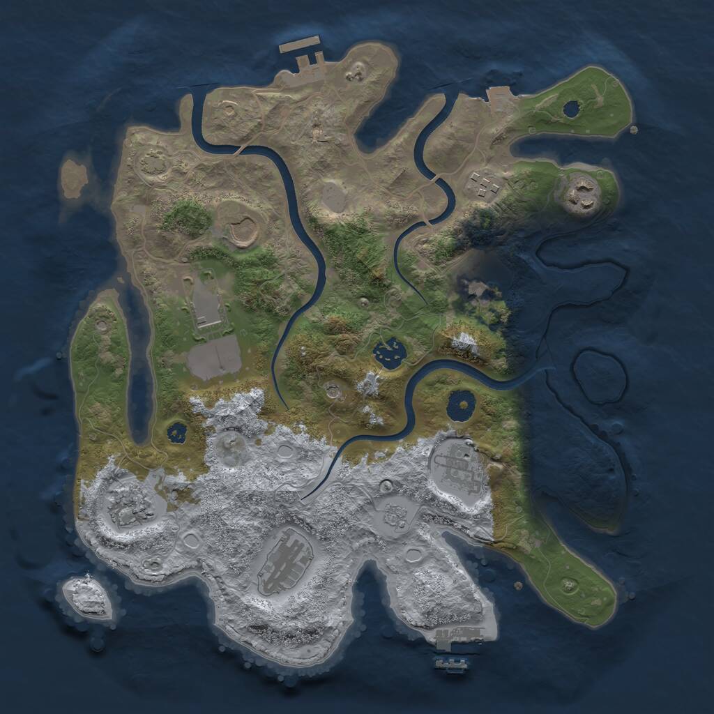 Rust Map: Procedural Map, Size: 3500, Seed: 11404416, 15 Monuments