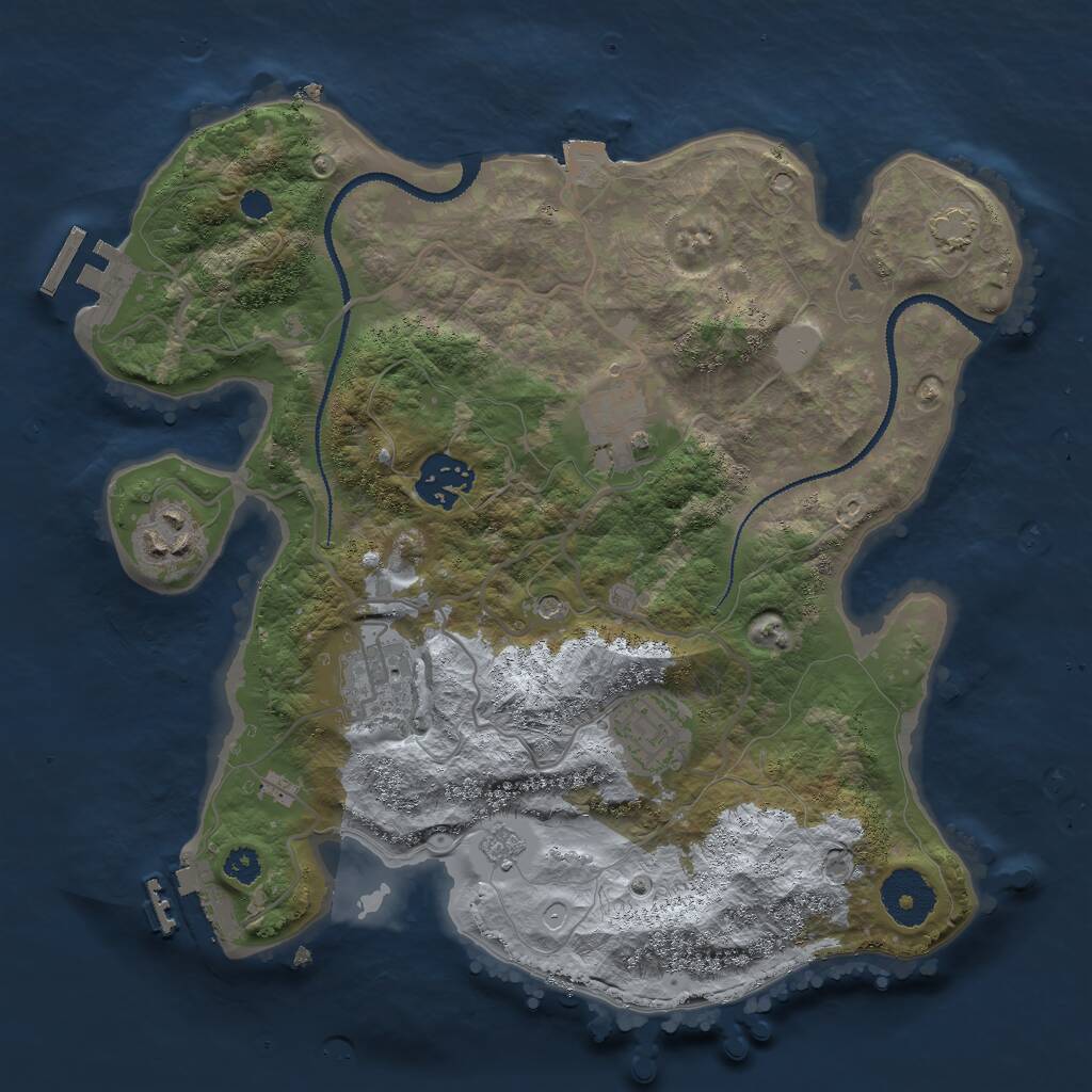 Rust Map: Procedural Map, Size: 3000, Seed: 1058451466, 11 Monuments