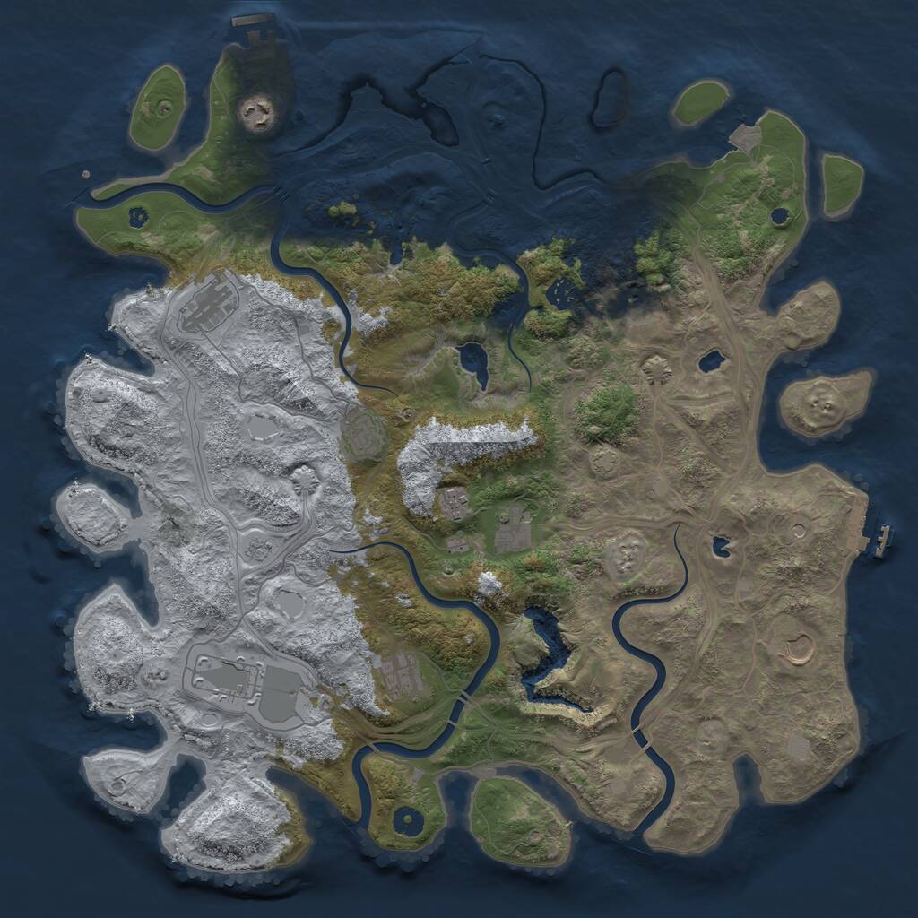 Rust Map: Procedural Map, Size: 4500, Seed: 1616345063, 16 Monuments