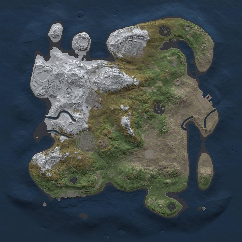 Rust Map: Procedural Map, Size: 3000, Seed: 797979101, 13 Monuments