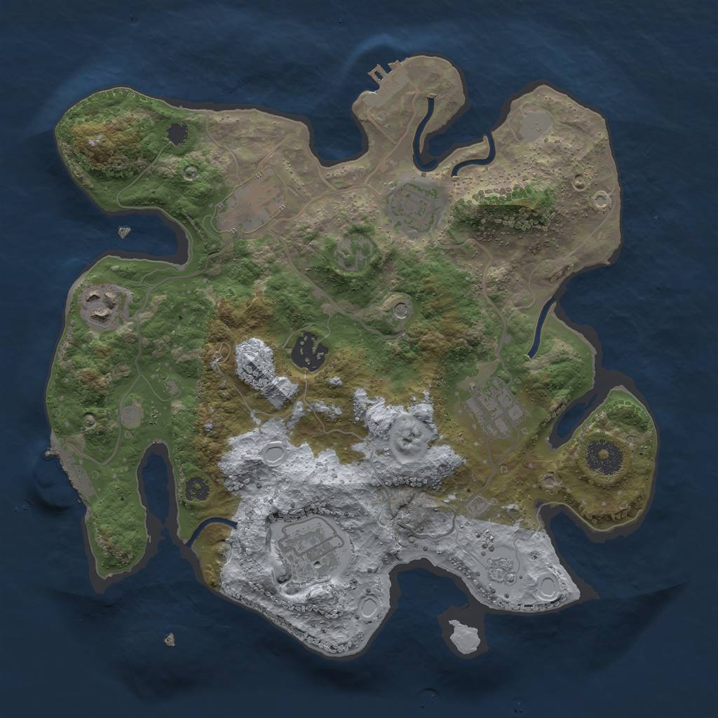 Rust Map: Procedural Map, Size: 3000, Seed: 73108, 15 Monuments