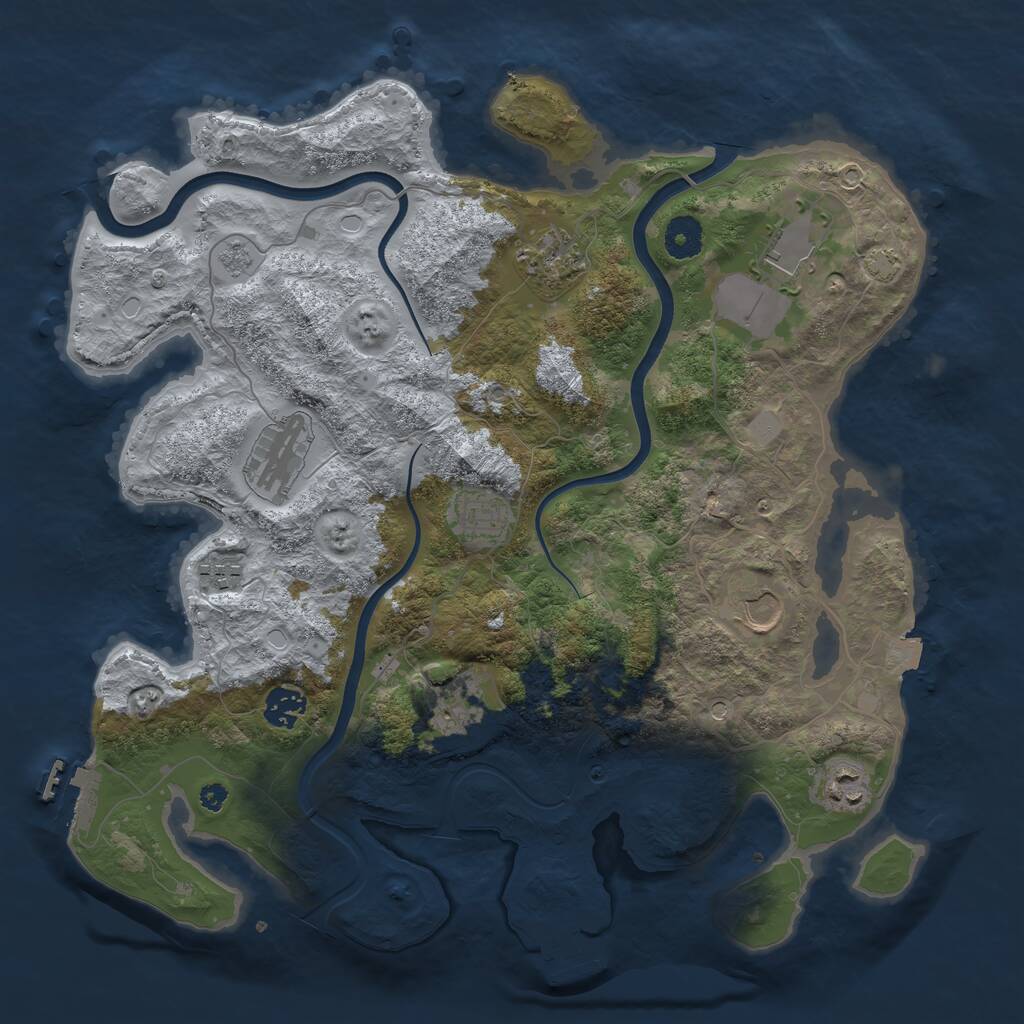 Rust Map: Procedural Map, Size: 3750, Seed: 1472588307, 15 Monuments