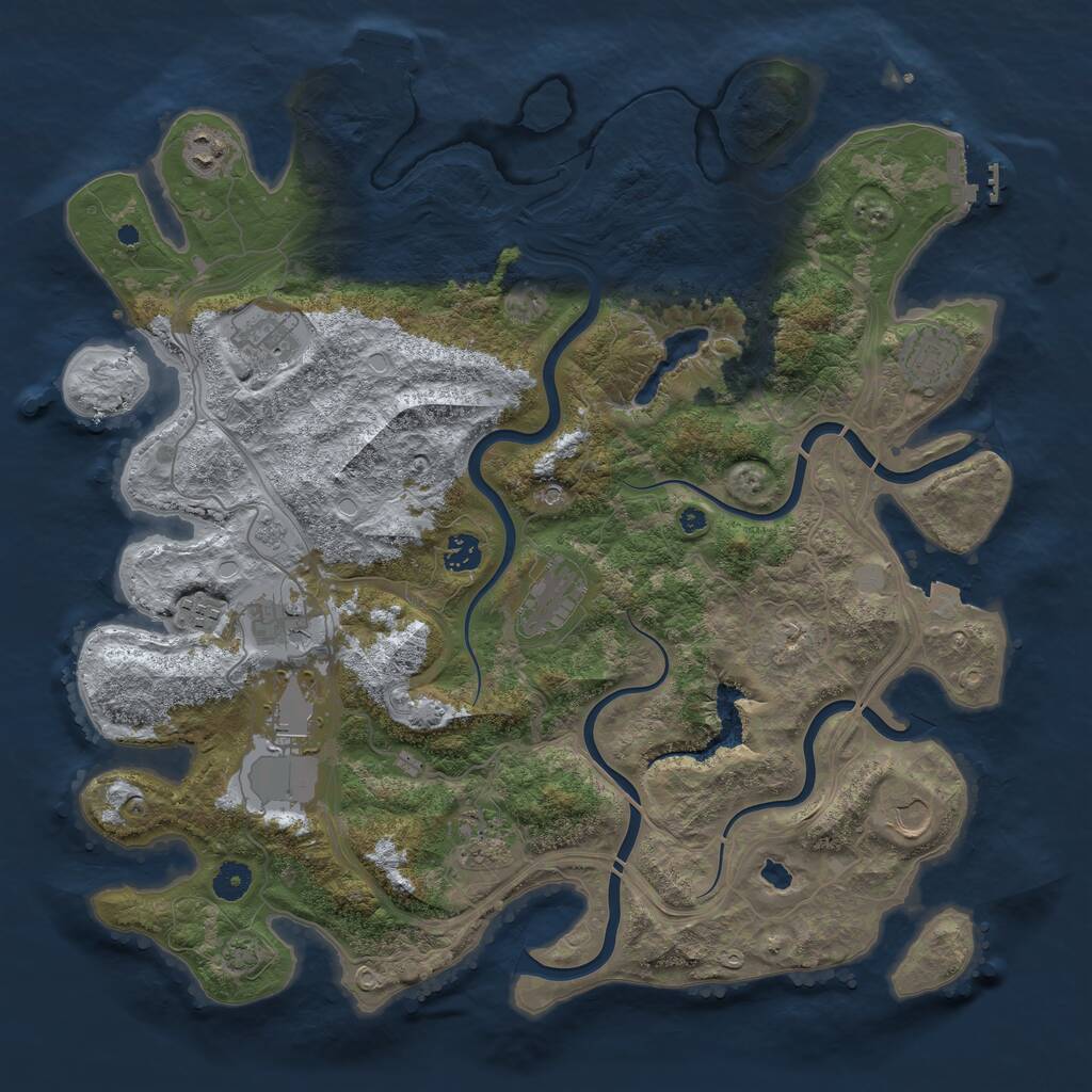 Rust Map: Procedural Map, Size: 4250, Seed: 715422, 16 Monuments