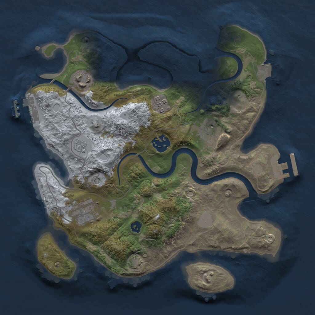 Rust Map: Procedural Map, Size: 2800, Seed: 100816564, 11 Monuments