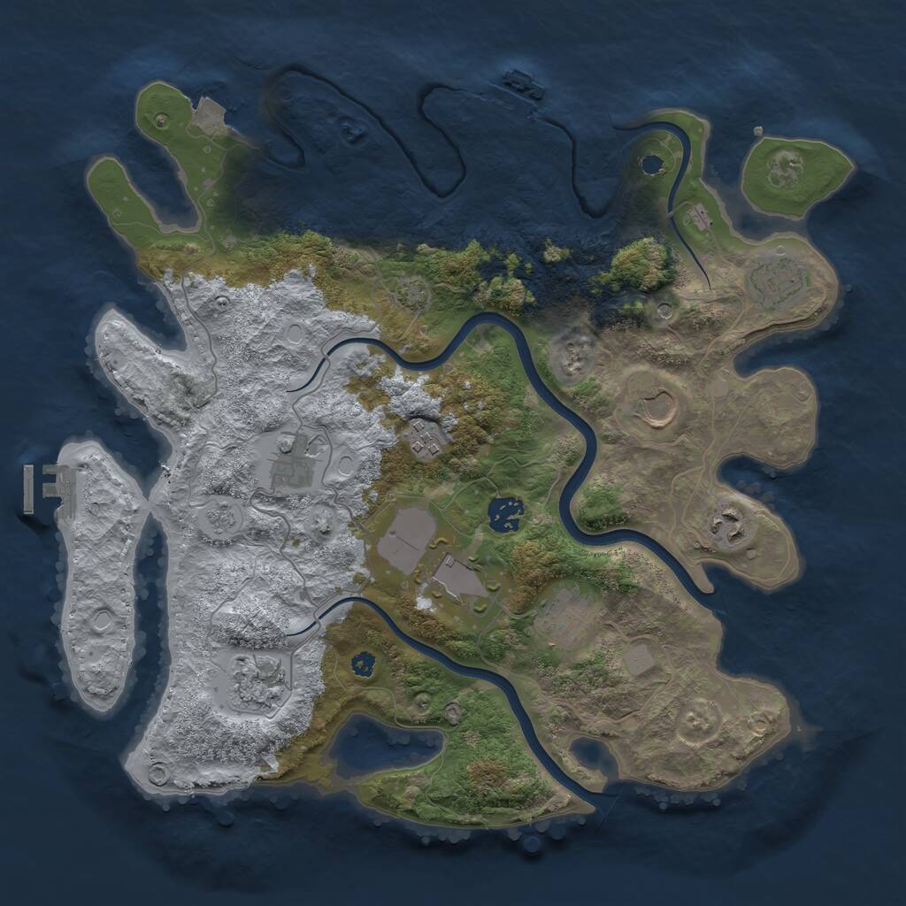Rust Map: Procedural Map, Size: 3700, Seed: 399583264, 15 Monuments