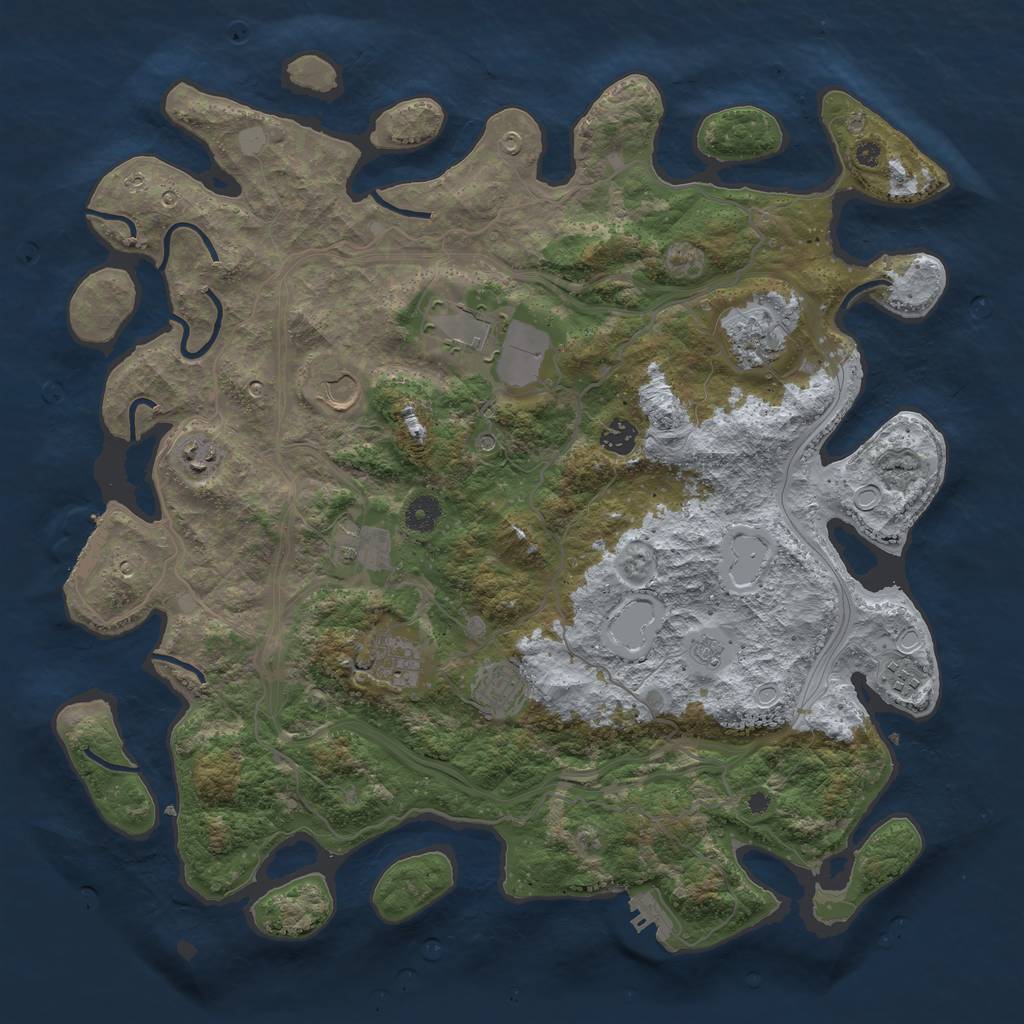 Rust Map: Procedural Map, Size: 4250, Seed: 616652, 16 Monuments