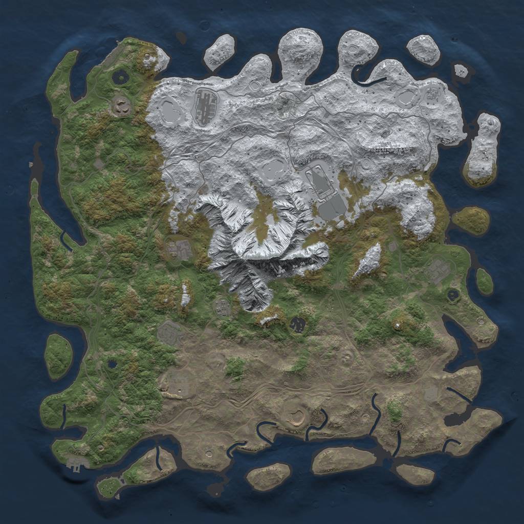 Rust Map: Procedural Map, Size: 5000, Seed: 45464564, 19 Monuments
