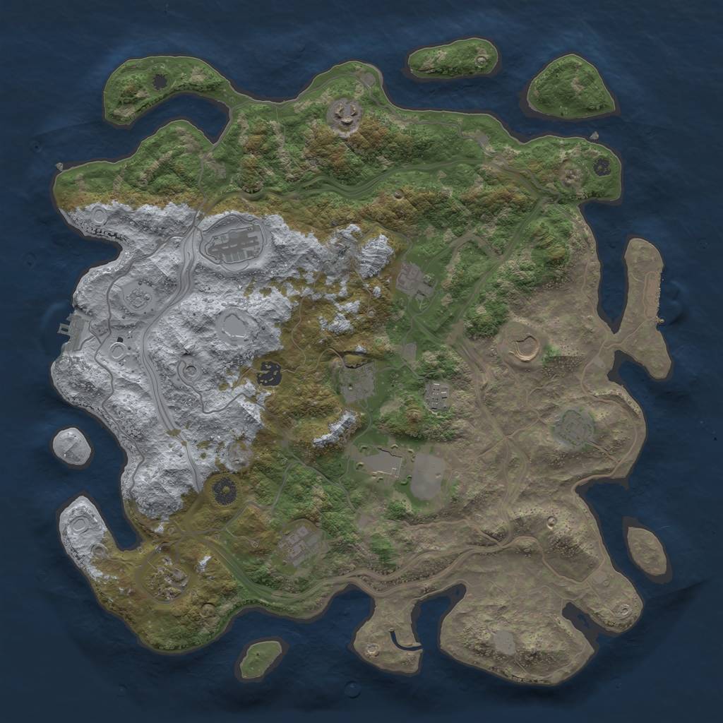 Rust Map: Procedural Map, Size: 4250, Seed: 1699527018, 20 Monuments