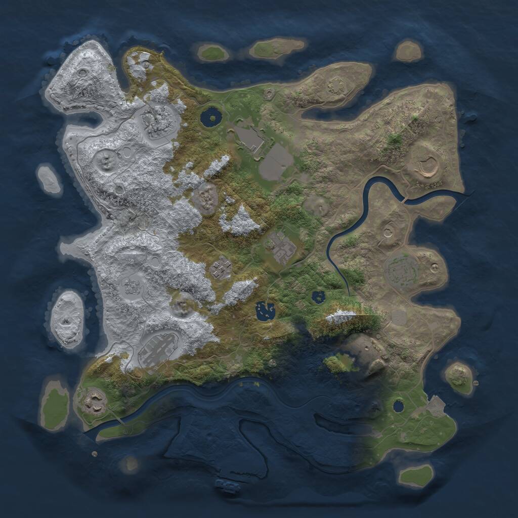 Rust Map: Procedural Map, Size: 3800, Seed: 783387481, 15 Monuments