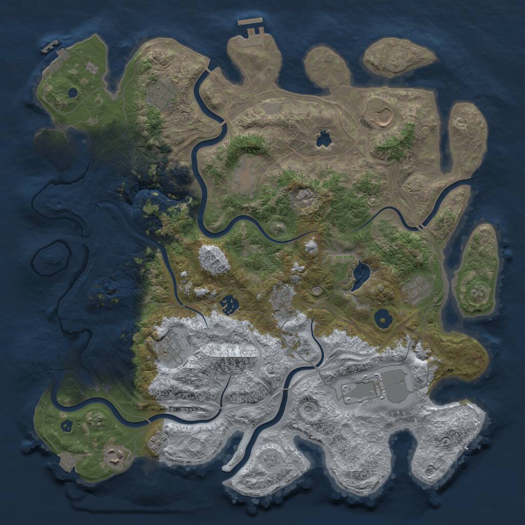 Rust Map: Procedural Map, Size: 4250, Seed: 573528, 16 Monuments