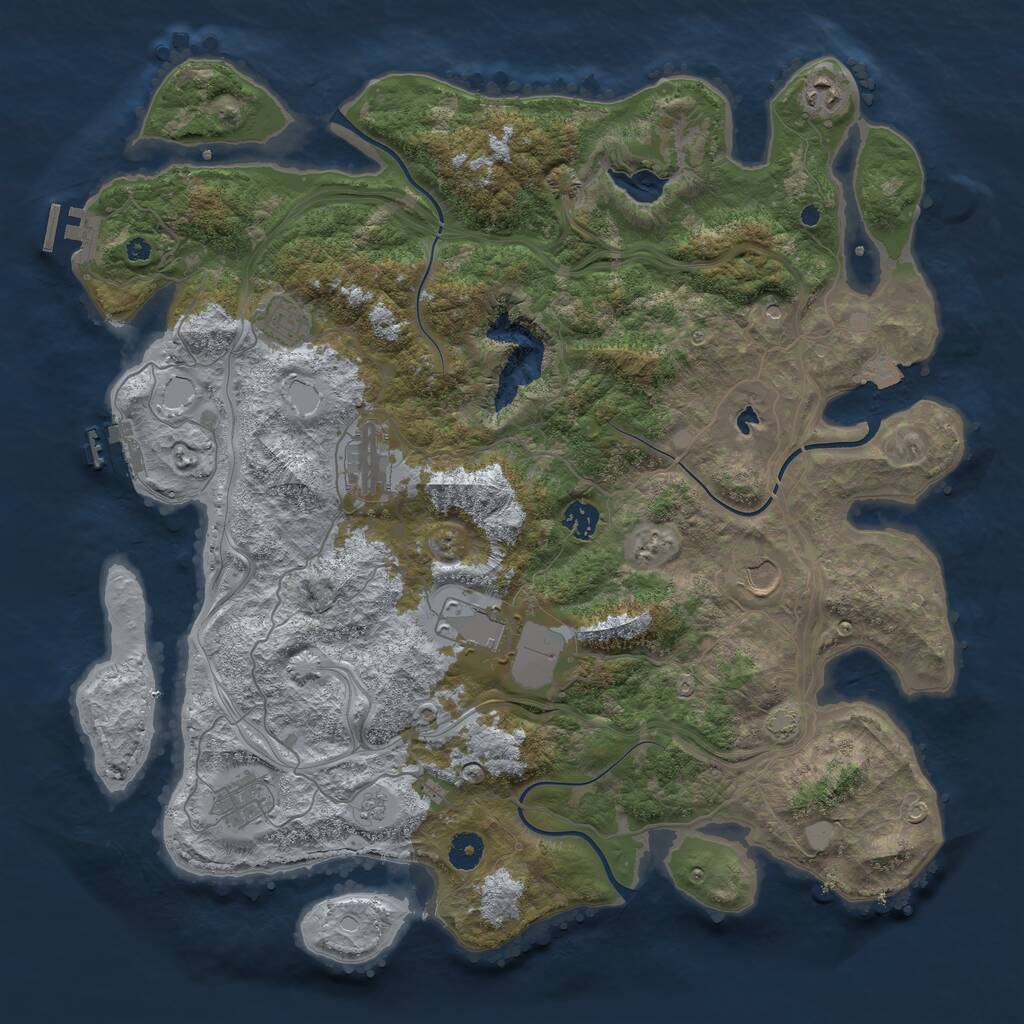Rust Map: Procedural Map, Size: 4250, Seed: 474433, 13 Monuments