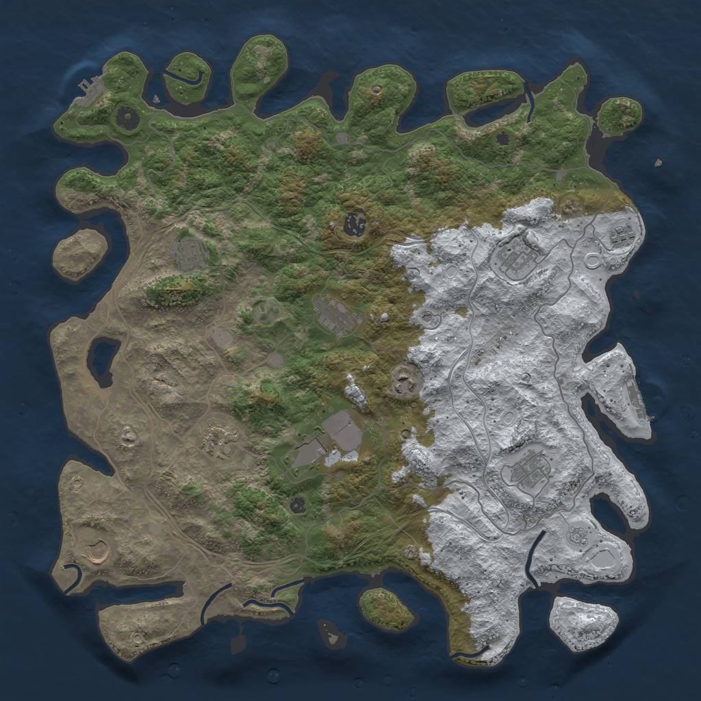 Rust Map: Procedural Map, Size: 4500, Seed: 267853072, 19 Monuments