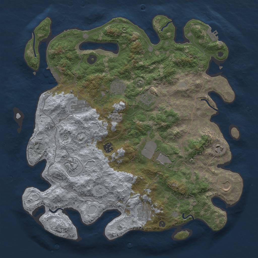 Rust Map: Procedural Map, Size: 4000, Seed: 420326848, 19 Monuments